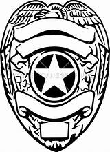 Badge Police Clipart Clip Drawing Silver Line Officer Shield Silhouette Thin Blue Transparent Cricut Bird Coloring Printing Gold Outline Enforcement sketch template