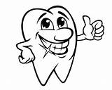Tooth Clip Coloring Teeth Clipart Cartoon Smiling Happy Mouth Drawing Pages Line Smile Cliparts Dental Library Kids Smiles Healthy Getdrawings sketch template