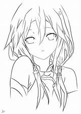 Yuzuriha Guilty Inori Lineart sketch template