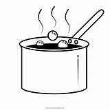 Pot Boil Hot Water Cooking Boiling Saucepan Coloring Pages Icon Utensil Template Kitchen Templates sketch template