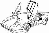 Lamborghini Coloring Pages Car Printable Cool Illustration Doors sketch template