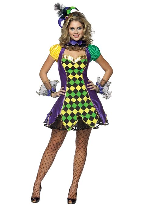 Sexy Carnival Jester Costume Womens New Orleans Mardi Gras Costumes