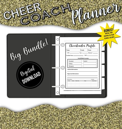 cheerleading coach binder printable digital planning cheer coach