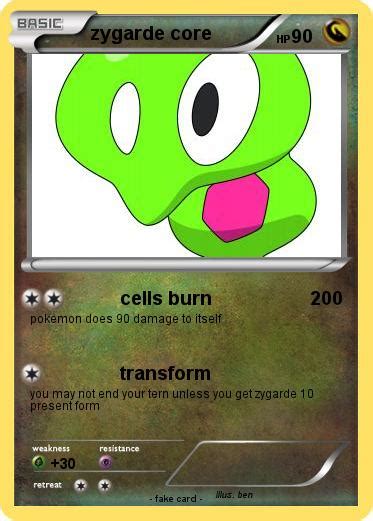 pokemon zygarde core   cells burn  pokemon card