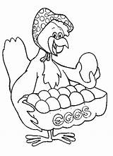 Chicken Egg Coloring Hen Selling Pages Netart sketch template