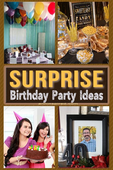 surprise birthday party ideas ann inspired