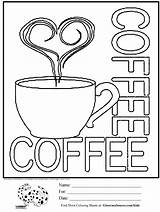 Coffee Coloring Pages Cup Printable Cups Kids Activities Mug Tea Para Starbucks Colorear Colouring Sheets Adult Sheet Anuncios Print Book sketch template