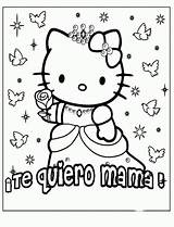 Dia Madre Feliz Colorear Hello Te Kitty Dibujo Quiero Para Mama Coloring Imprimir Pages Ecoloringpage Este sketch template
