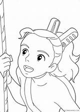 Coloring Arrietty Pages Printable Book Borrower Disegni Ghibli Studio Coloring4free Desenhos Para Castle Ponyo Info Sheets Colouring Coloriage Moving Howl sketch template