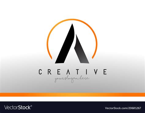 letter logo design  black orange color cool vector image