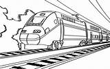 Train Coloring Electric Railroad Color sketch template