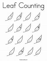 Leaf Coloring Counting Preschool Twistynoodle Twisty Outs Worksheeto sketch template