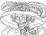 Catrina La Calavera Coloring Dead Pages Posada Guadalupe Jose Printable Drawing Original sketch template