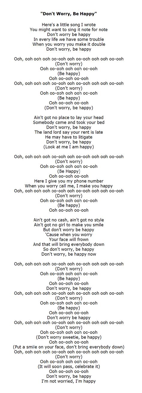 don  worry  happy lyrics