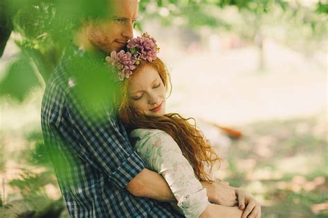 Ginger Couple In Love Outdoors Stocksy United