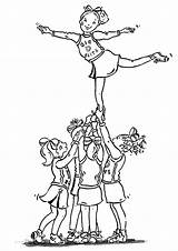 Cheerleader Coloring Pages Printable Books sketch template