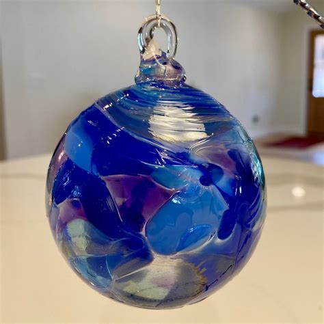 Hand Blown Glass Christmas Ornament Color Name Blue Moon Etsy