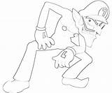 Waluigi Coloring Pages Character Wario Template sketch template