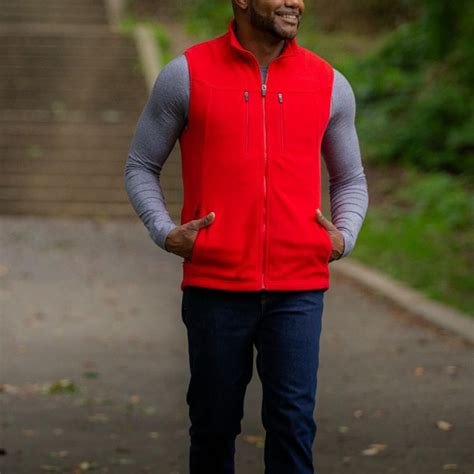 mens fireside fleece vest red xl scottevest travelwear touch  modern