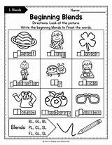 Blends Kindergarten Consonant Grade sketch template