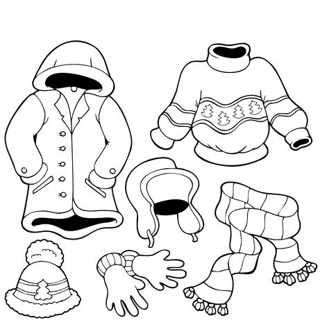 clothes   cold winter coloring pages preschool winter