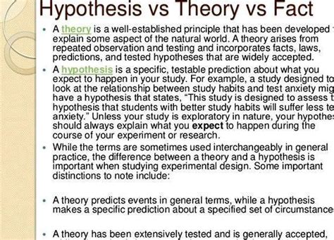hypothesis  thesis understanding  importance