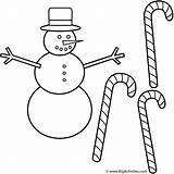 Christmas Coloring Candy Snowman Canes Print Merry Printable Snowmen Bigactivities sketch template