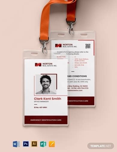 emergency id card  examples format  examples