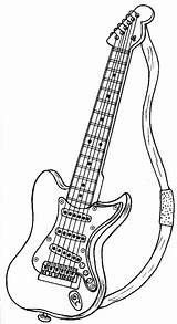 Coloring Pages Guitar Guitars sketch template