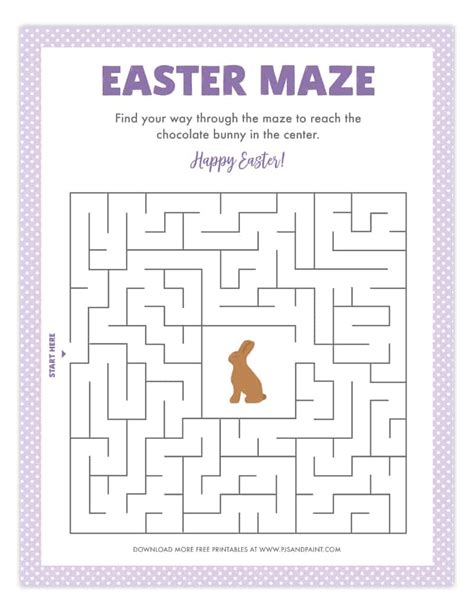 printable easter maze easter games  activities pjs  paint