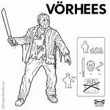 Ikea Jason Instructions Movie Horror Harrington Ed Characters Illustrations Monsters Voorhees Pages 13th Friday Coloring Terror Assemble Leatherface Movies Tumblr sketch template