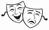 Clipart Mask Masks Drawing Theatre Comedy Tragedy Drama Clip Cartoon Outline Template Faces Cliparts Transparent Printable Telling Comedies Happy Shakespeare sketch template