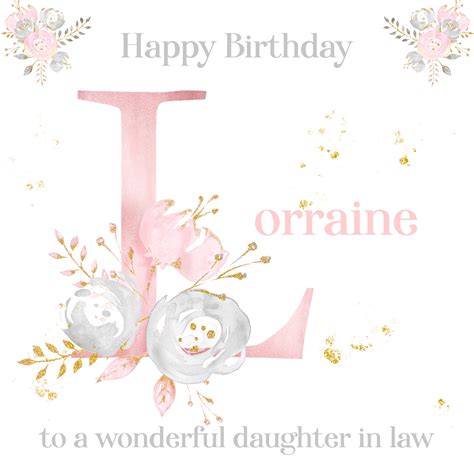 birthday card  daughter  law personalised  pretty etsy uk