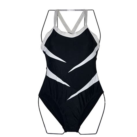 fashion care 2u s121 black with white stripe one piece