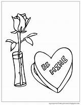 Coloring Pages Valentine Box Rose Candy Husband Drew Sweet So Chocolate Valentines sketch template