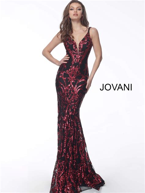 jovani 63350 plunging neckline embellished prom dress