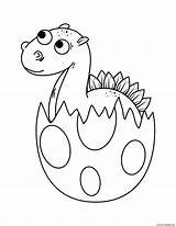 Dinosaur Coloring Egg Baby Pages Hatching Printable Print sketch template