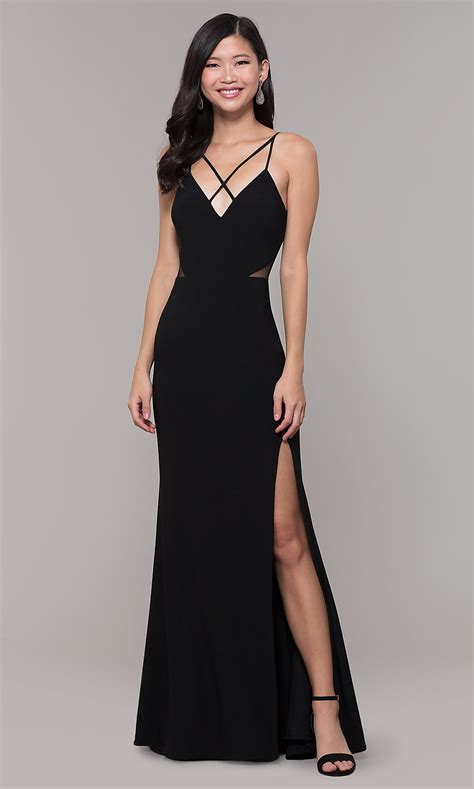 Black V Neck Long Formal Dress For Prom