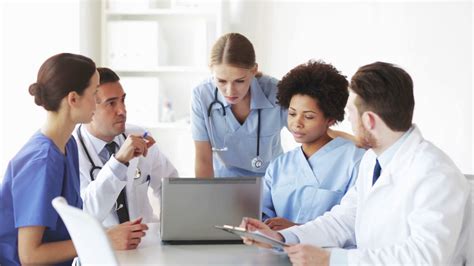 group  doctors  laptop meeting  stock footage sbv