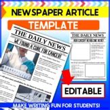 newspaper template worksheets teaching resources tpt