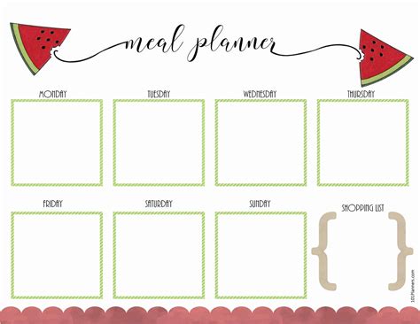 Free Printable Meal Plan Template Customize Before You Print