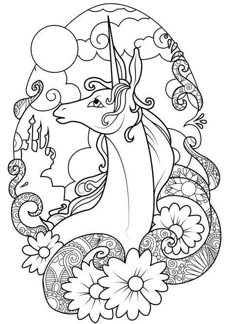 fairy unicorn unicorns adult coloring pages