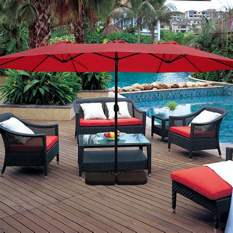 abble  ft double sided rectangular outdoor umbrella walmartcom