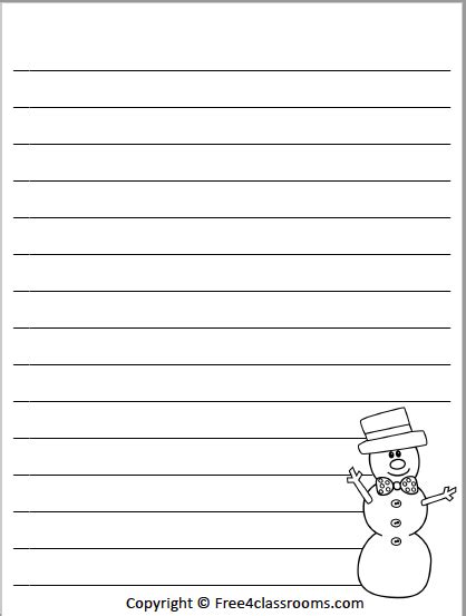 winter writing paper snowman writing  worksheets