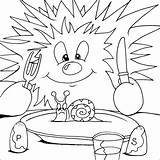 Hedgehog Coloring Pages Simple Colouring Template Printable Choose Board sketch template