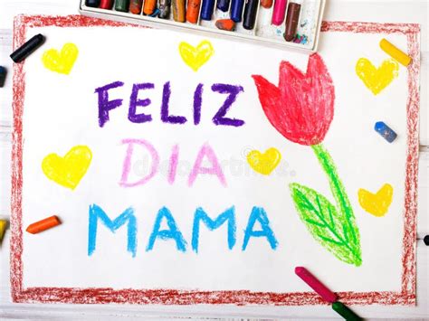 spanish mothers day card  words happy mothers day stock photo image  holiday mummy
