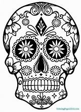 Skull Sugar Coloring Pages Girl Getcolorings sketch template