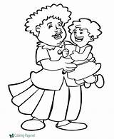 Coloring Mother Pages Little Hug sketch template