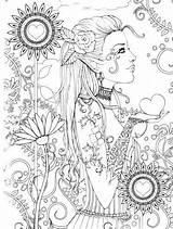 Coloring Pages Fantasy Mystical Fairy Adult Printable Adults Colouring Choose Board Mandala Books sketch template