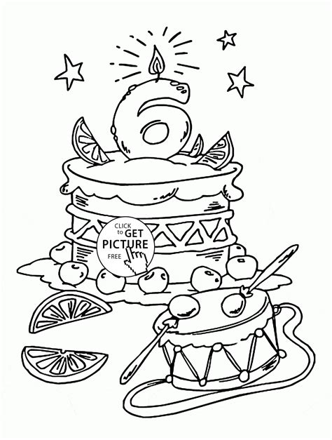 happy sixth birthday coloring pages  printable
